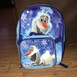 Olaf backpack with lunchbox